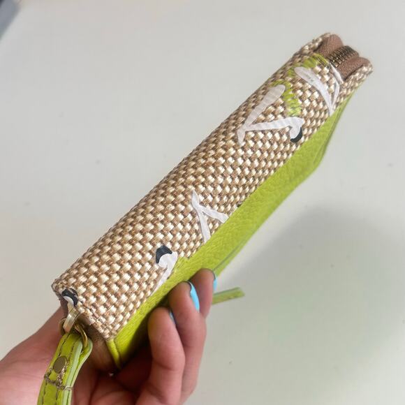 Fossil Tessa Zip Around Clutch Wallet Lime Natural Gymnast Diver Print - Picture 7 of 12